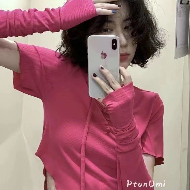 COZOK Áo Thun Tay Ngắn Cột Dây Thời Trang Hàn Quốc Dễ Phối Đồ