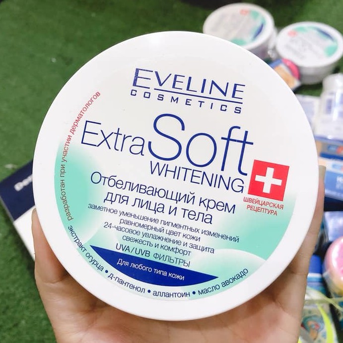 Kem Dưỡng Trắng Da Mặt Và Body EVELINE Extra Soft Whitening Face and Body Cream - ladycare90