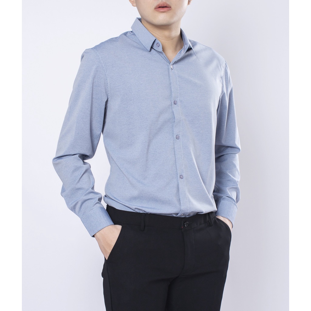 Áo sơ mi dài tay nam 4Lucky -8056,vải lụa cao cấp mỏng mát | BigBuy360 - bigbuy360.vn