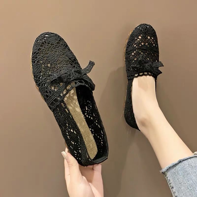 Giày Lười Vải Lưới Đế Mềm Chống Trượt Dễ Phối Đồ Phong Cách Bắc Kinh Cổ Điển