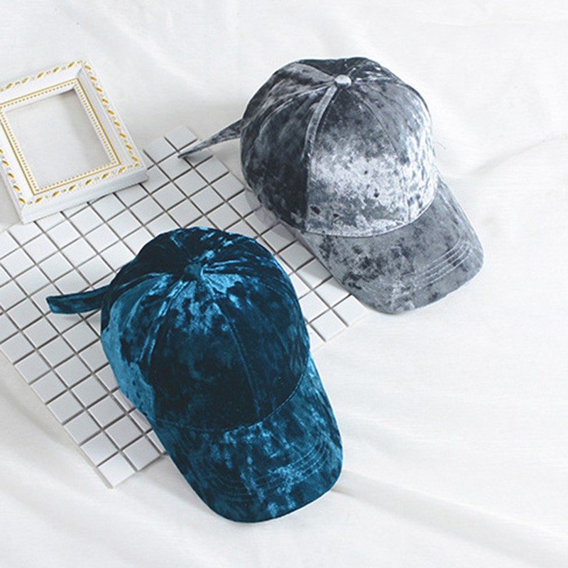 Nón lưỡi trai phối nhung thiết kế màu trơn phong cách hip hop dành cho nam và nữ