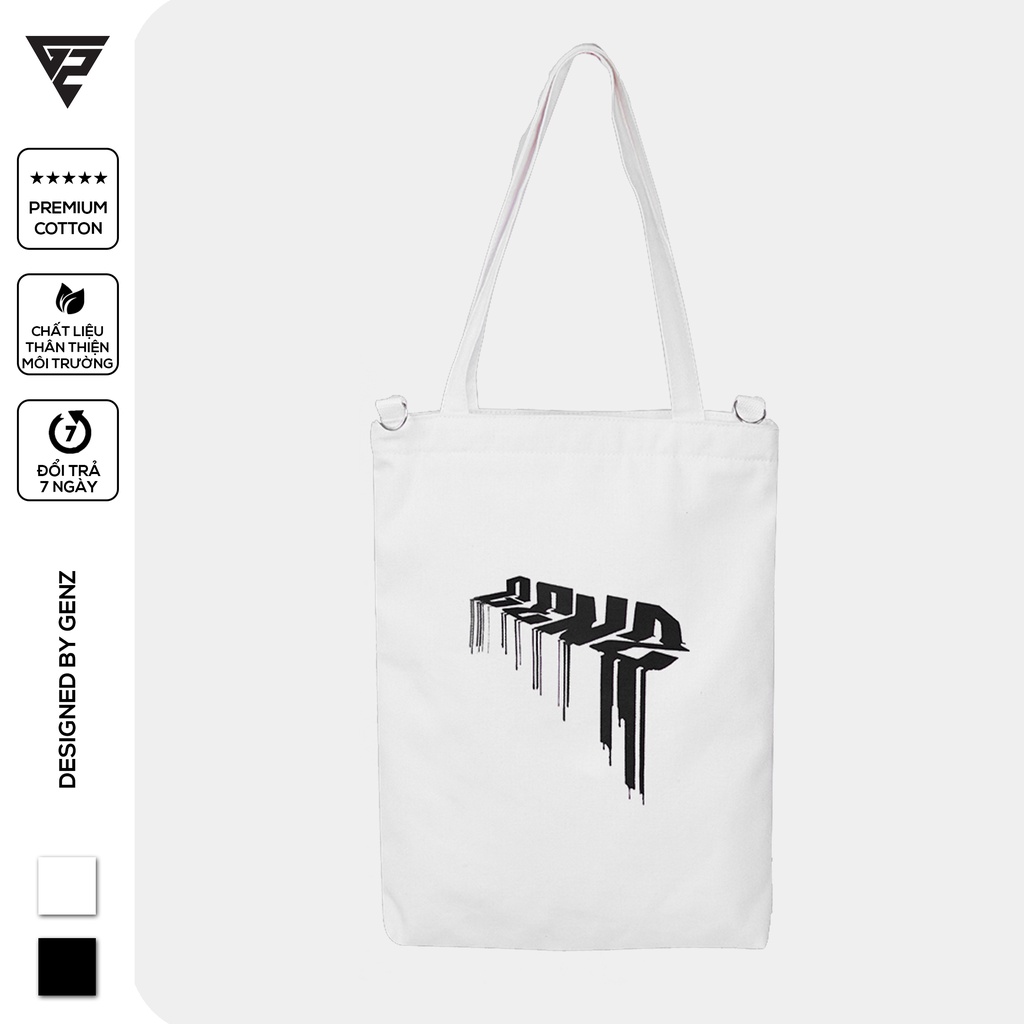 [Mã BMLT35 giảm đến 35K đơn 99K] Túi tote GENZ vải canvas ulzzang unisex in logo ZB007