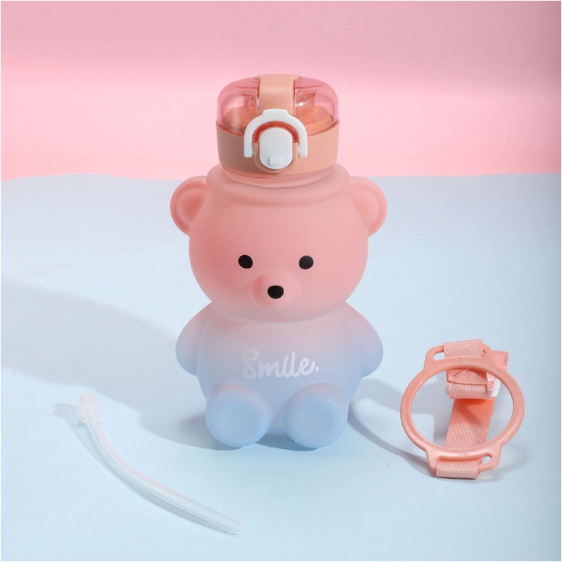 Bình gấu chuyển màu dễ thương 800ml - có tặng kèm sticker dán