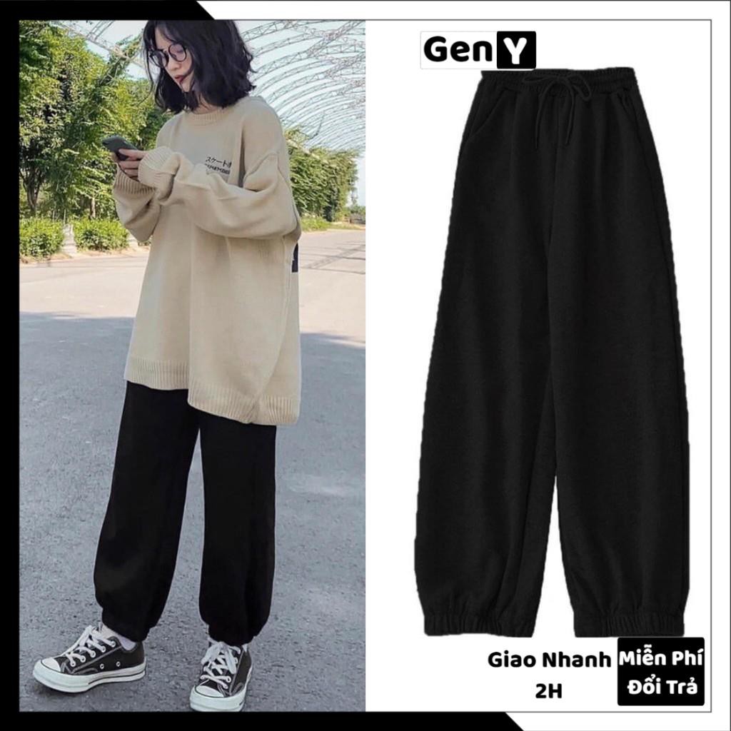 Quần Nữ Dài Ống Rộng GenY Có Bo Chun(ẢNH THẬT)
