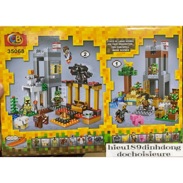 Lắp ráp xếp hình lego minecraft my world 35068: Tháp canh chống quái vật có 2 mẫu số 1 và 2 (Khách hàng chat chọn mẫu)