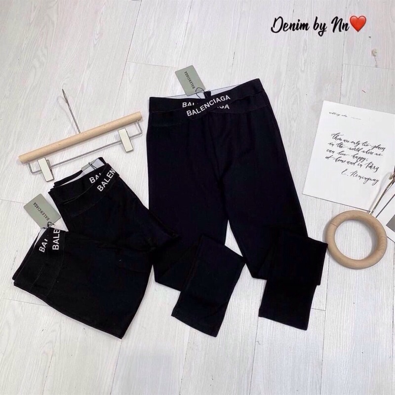 Quần legging nữ , quần legging balen cạp chun in chữ full