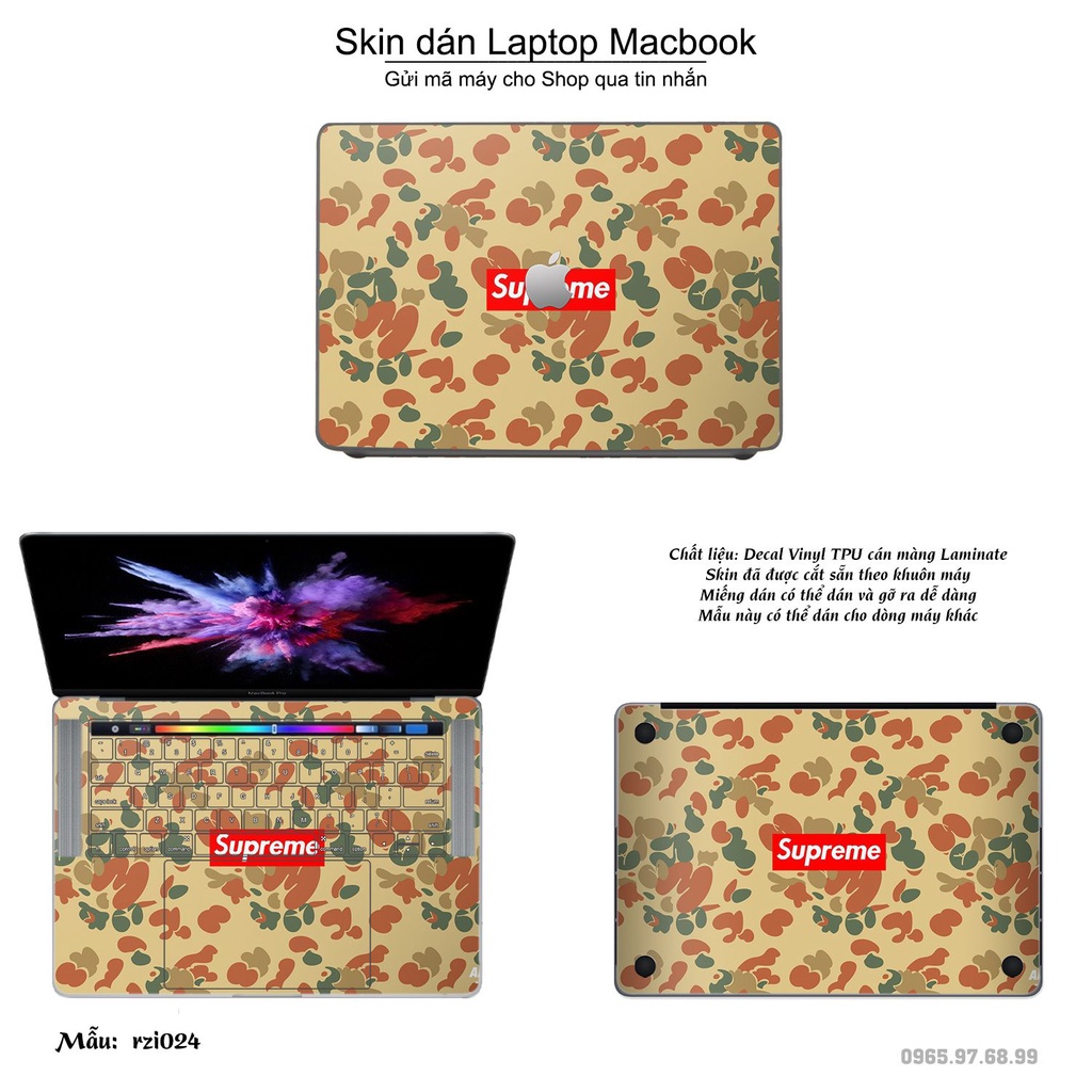 Skin dán Macbook mẫu rằn ri (đã cắt sẵn, inbox mã máy cho shop)