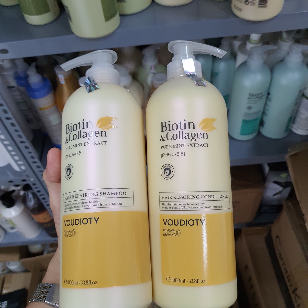 Dầu gội biotin &amp; collagen, kích thích mọc tóc chống rụng tóc, dầu gội biotin cặp 500ml – 1000ml  hàng chính hãng