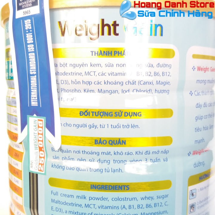 Sữa Người Gầy - Sữa Tăng Cân dành cho ngừời gầy - Sữa TĂNG CÂN Goldmilk 900g | BigBuy360 - bigbuy360.vn