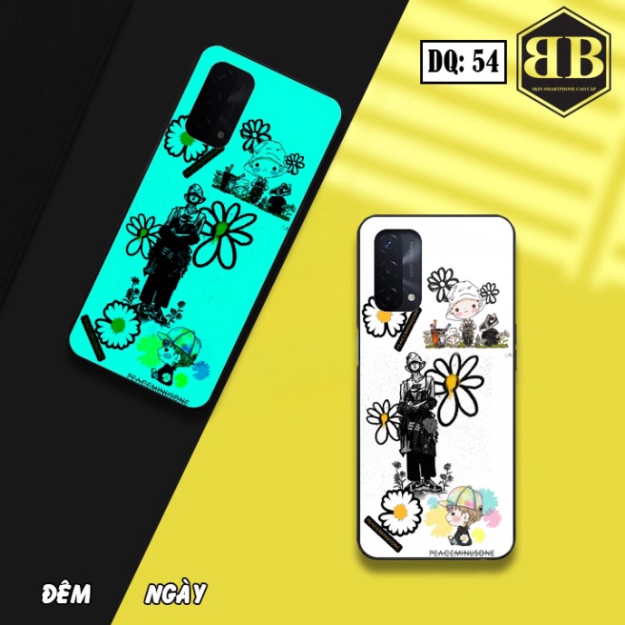 Ốp lưng kính Dạ Quang Oppo A74 4G / F19 phát sáng trong đêm đa sắc màu