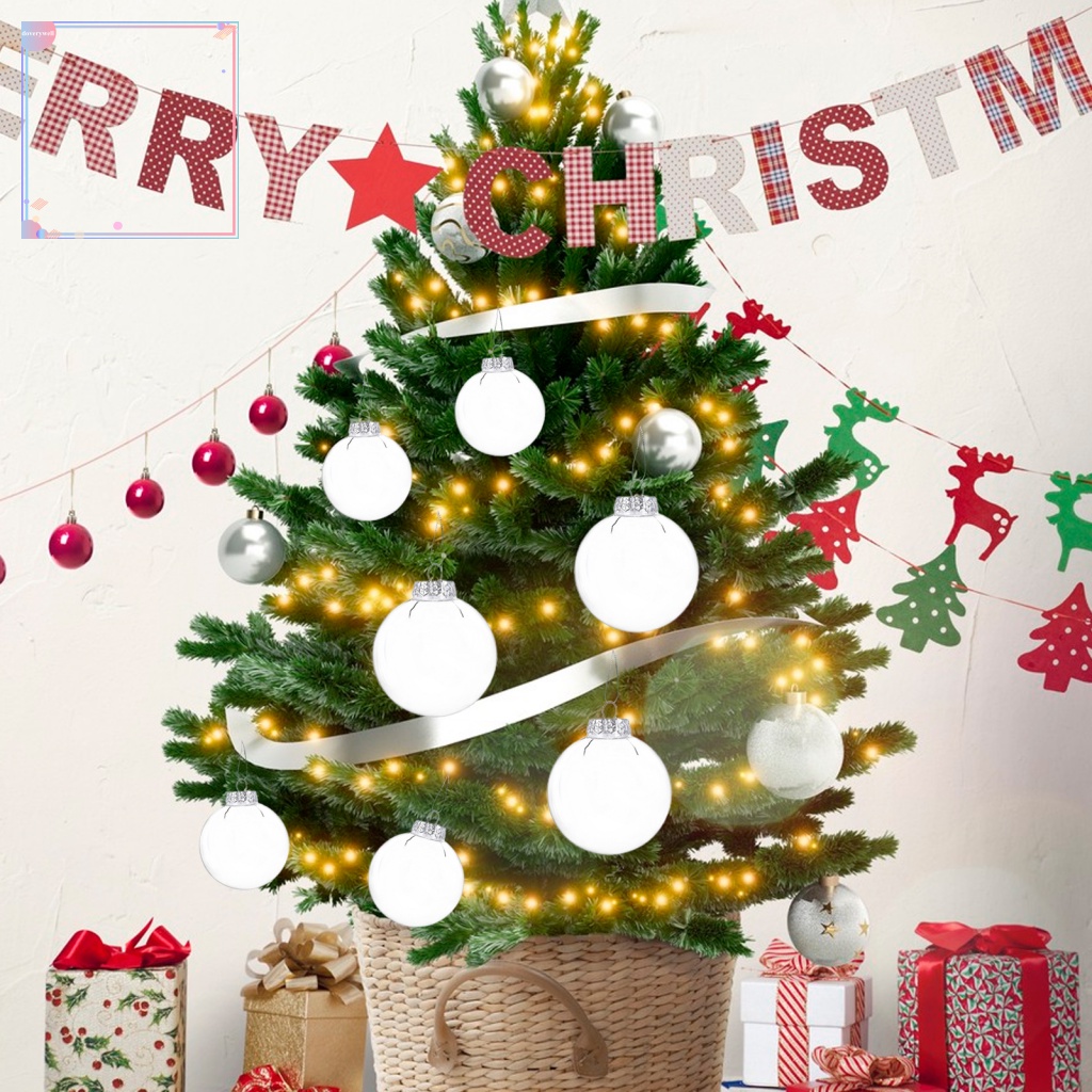 Set 6 Quả Châu Trong Suốt Trang Trí Cây Thông Noel