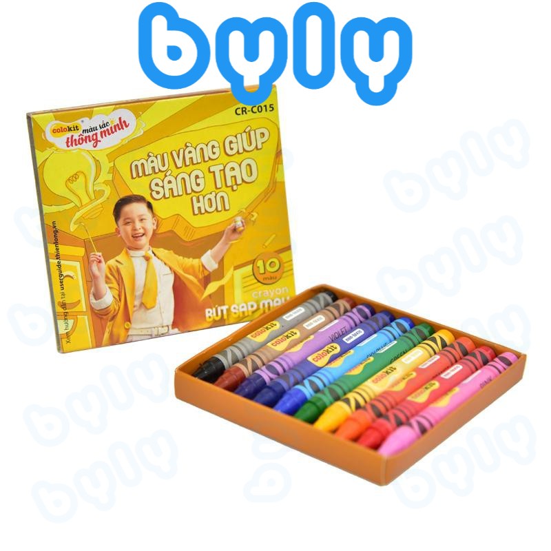 [Ship hoả tốc] Hộp Bút Sáp Màu (12 - 10 Màu) 𝑻𝒉𝒊𝒆̂𝒏 𝑳𝒐𝒏𝒈 Colokit CR-C015 - CR-C016 - ByLy Store