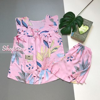 Đồ bộ lanh (tole) mặc nhà nữ SHOP5SAO quần đùi áo cánh tiên BIGSIZE (70-80kg)