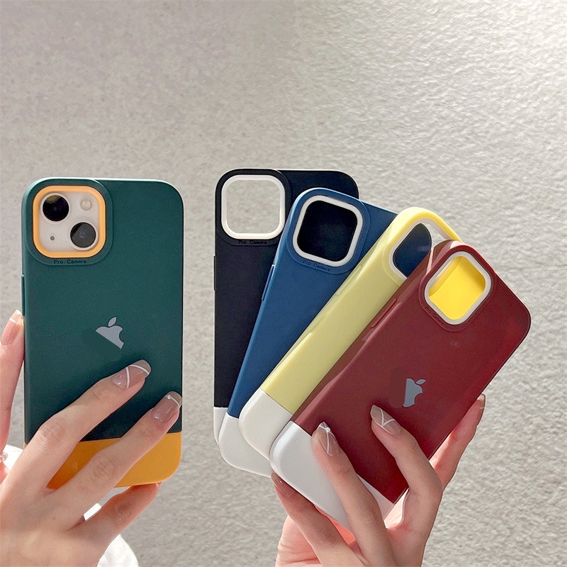 Ốp Điện Thoại Silicon Chống Sốc Màu Tương Phản Cho iphone 13 12 Pro max 11 Pro xs max xr x/xs