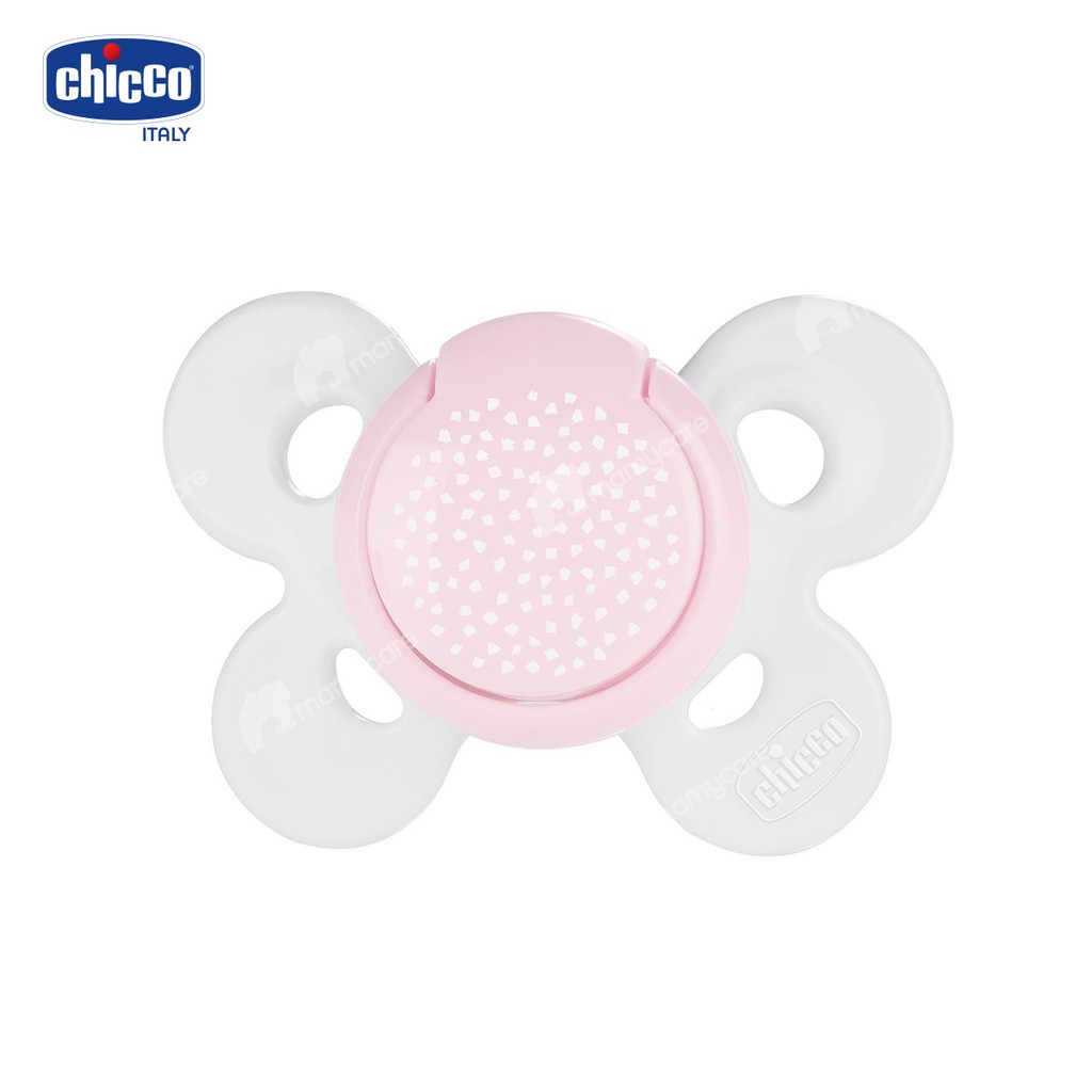 Ty ngậm silicon Chicco Physio Comfort kèm hộp cho bé từ 0-6 tháng tuổi - MAMYCARE