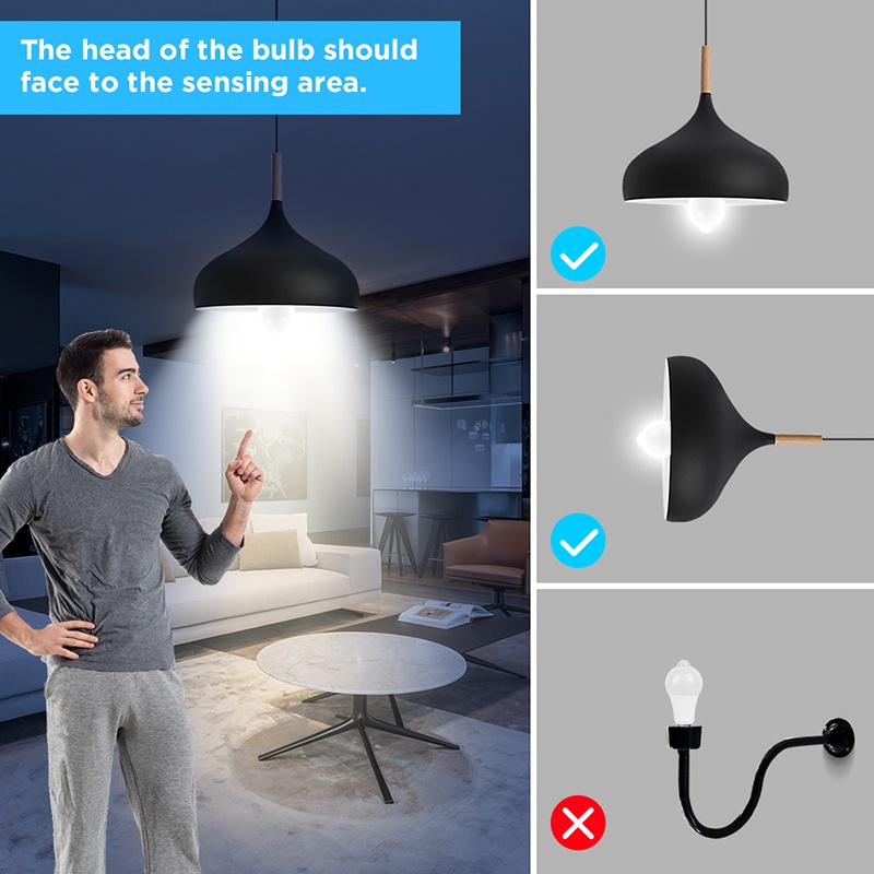 Bóng Đèn LED E27 220V 110V PIR 5W 7W 9W Cảm Biến Chuyển Động Thông Minh