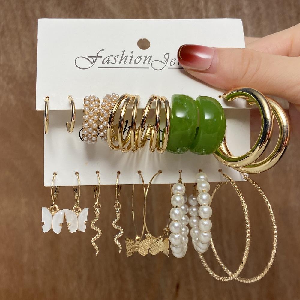 Set Bông Tai Nữ Thiết Kế Độc Đáo Nhiều Màu Sắc Thời Trang Cổ Điển