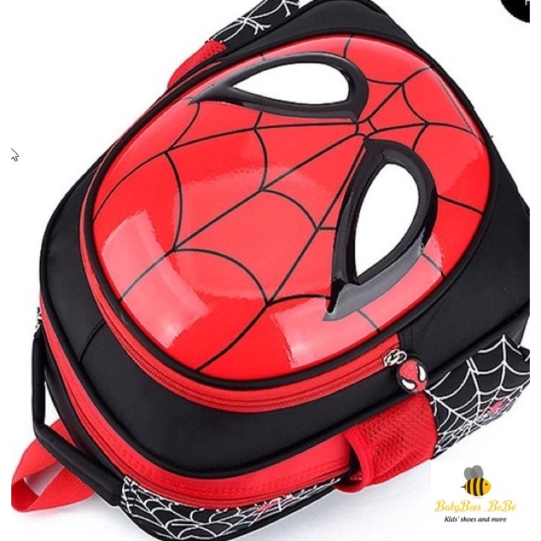 Balo siêu nhân Spider man cho bé mầm non, mẫu giáo năp nhựa chống nước, chống va đập