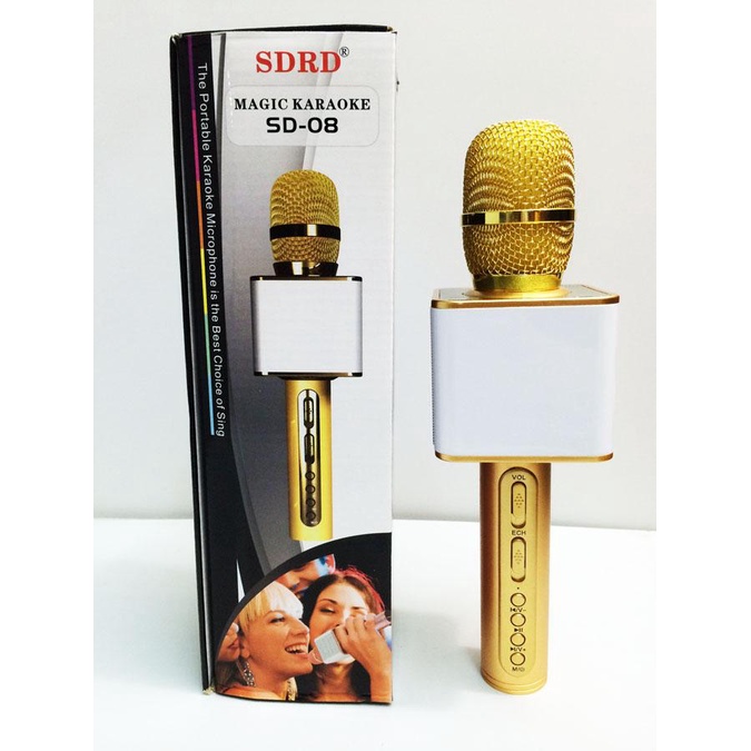 Micro Karaoke SD08 Cao Cấp. Thiết Kế Đẹp Mắt, Nhỏ Gọn, Dễ Sử Dụng, Âm Thanh Hay, Lọc Âm Tốt. Bảo Hành 12 Tháng