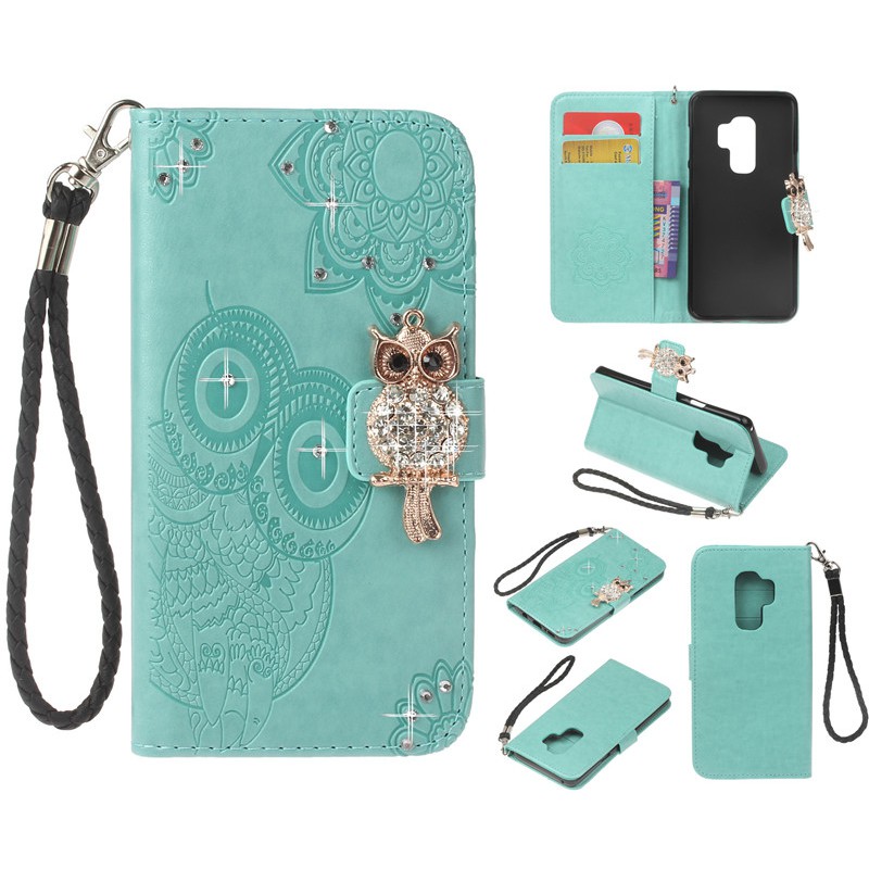 Rhinestone Owl Phone Case For Samsung S9 S9 Plus S8 S8 Plus Leather Phone Cover | BigBuy360 - bigbuy360.vn