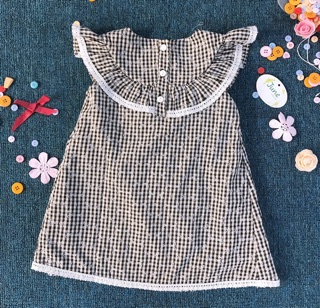ĐẦM JUNE KẺ CARO TRẮNG ĐEN