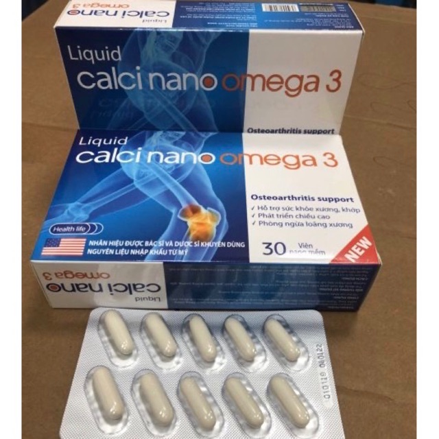 Calci Nano Omega 3 Hỗ trợ sức khoẻ xương khớp, phát triển chiều cao, ngừa loãng xương