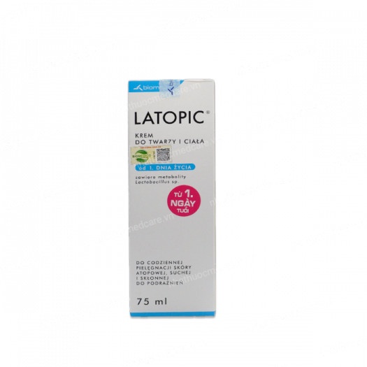 Kem dưỡng ẩm làm dịu giảm ngứa cho da dị ứng, kích_ứng Latopic Face And Body Cream 75ml