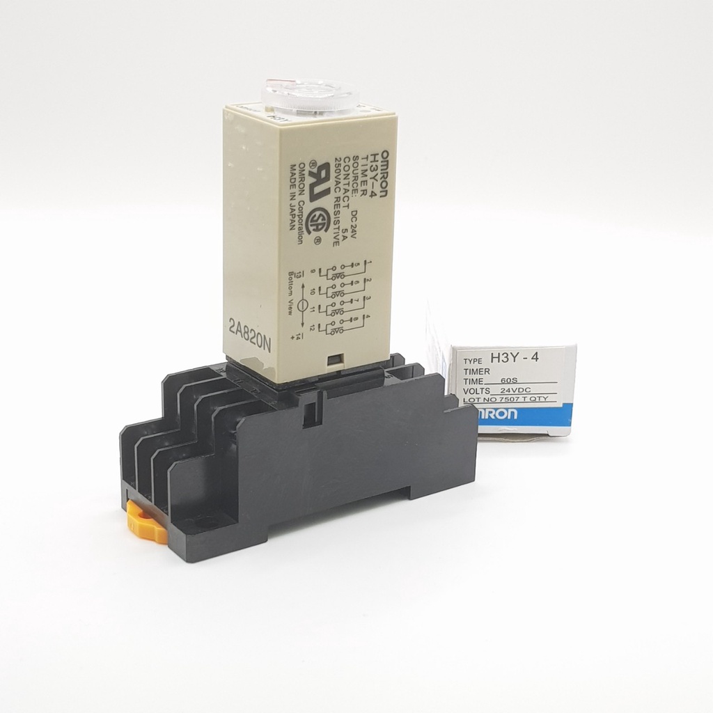 Rơ le 24V 60 giây, Relay thời Gian 24V 60S, H3Y-4, timer, relay omron