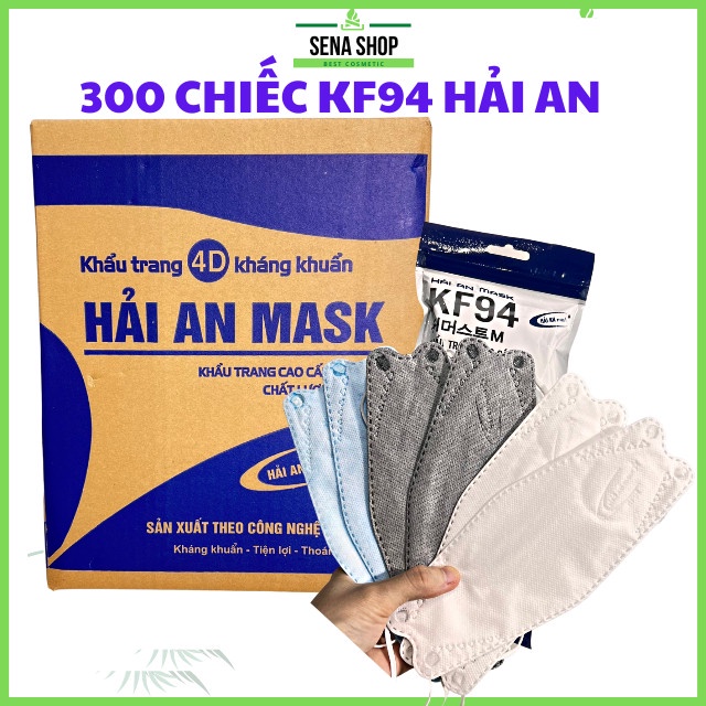 Một Thùng 300C Khẩu Trang kf94 Hải An Mask khẩu trang 4d y tế người lưướn 4 lớp kháng khuẩn chính hãng