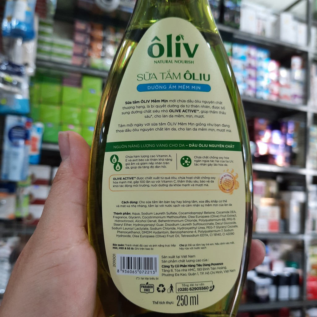 Sữa tắm Ôliv dưỡng ẩm mềm mịn 250ml