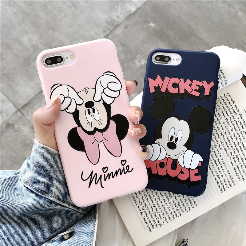 Ốp điện thoại mềm họa tiết chuột mickey/minnie đáng yêu cho iPhone11 Pro Max XSMax XR Xs i6/7/8 Plus