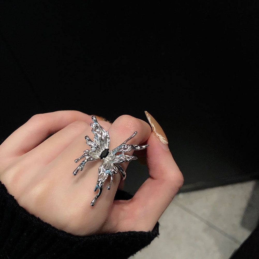 Nhẫn Hở Chạm Khắc Hình Bướm Thời Trang Cho Nữ