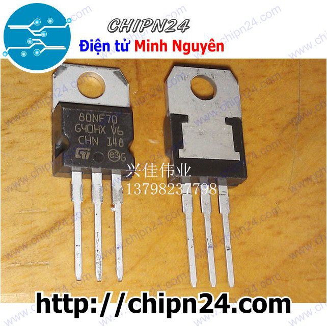 [1 CON] Mosfet 80NF70 TO-220 80A 70V Kênh N (STP80NF70)