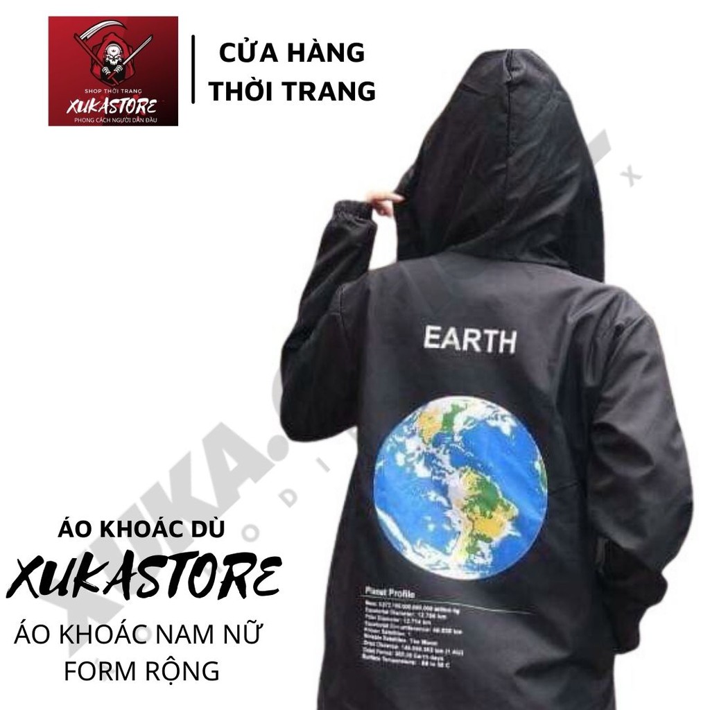 Áo khoác dù Chống Nắng dành cho nam nữ và cặp đôi In hình Trái Đất và Sao Hỏa, Form Rộng ulzzang XUKA SHOP