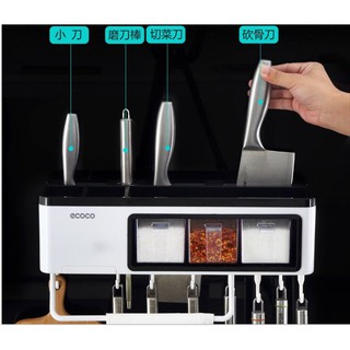 KỆ TREO ĐỒ NHÀ BẾP KÈM HŨ GIA VỊ ECOCO E1714