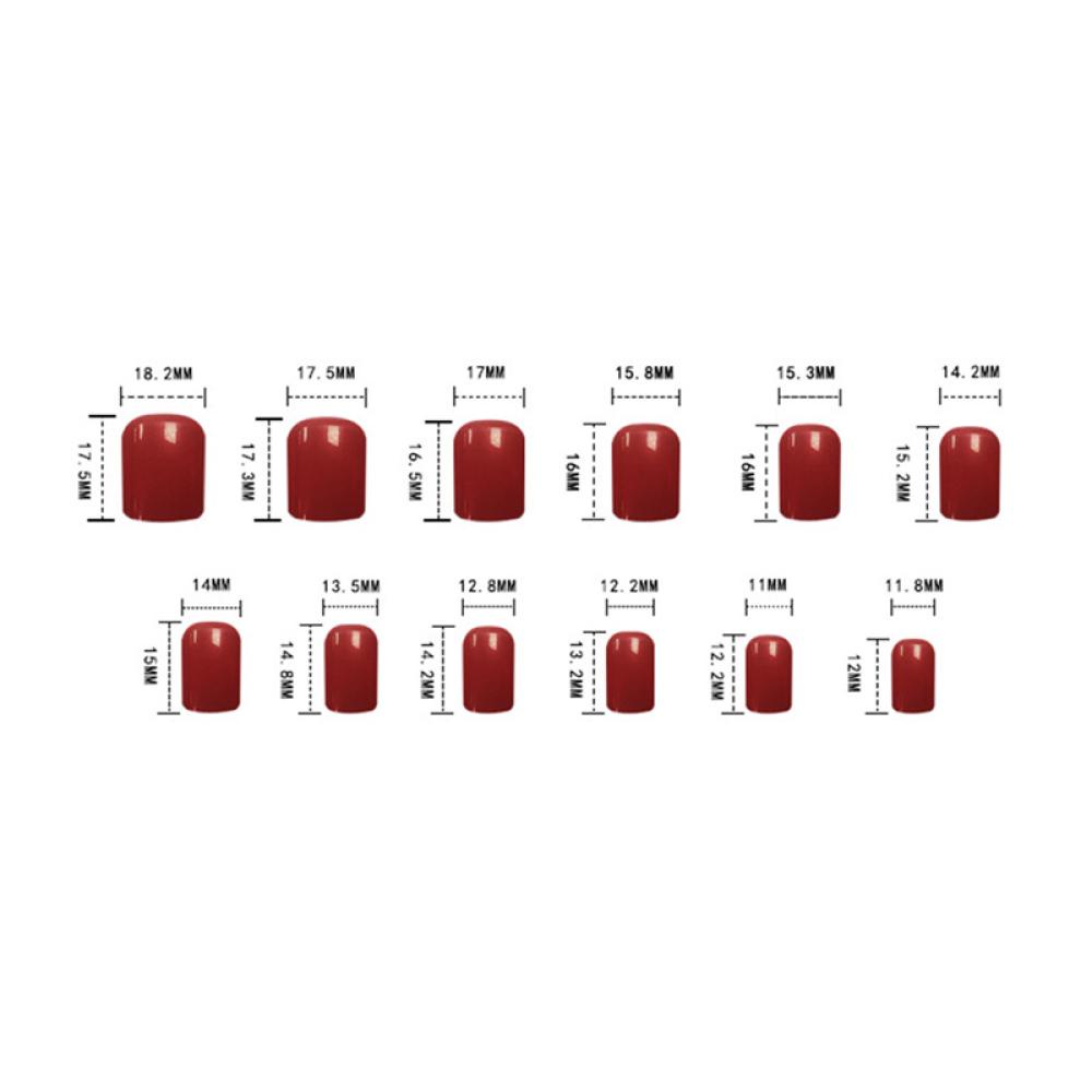 Bộ 24 Móng Tay Giả Ngắn Hình Nơ / Trái Tim B9N3 Dễ Tháo Rời