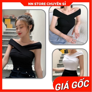Áo kiểu nữ trễ vai chất thun gân mềm mịn co giãn 🛑 Áo hở vai AK1252