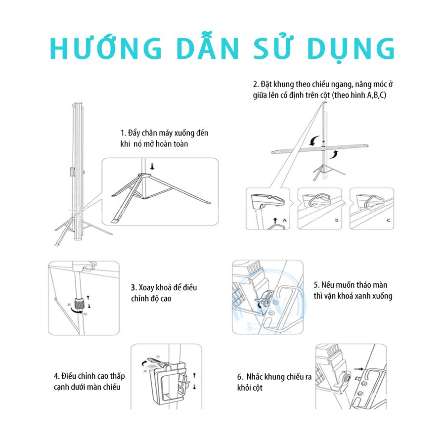 [Loại xịn bảo hành 12 tháng ] MÀN CHIẾU CHÂN ĐỨNG 100INCH - Tương phản cao - Màn dẻo dai, chắc chắn