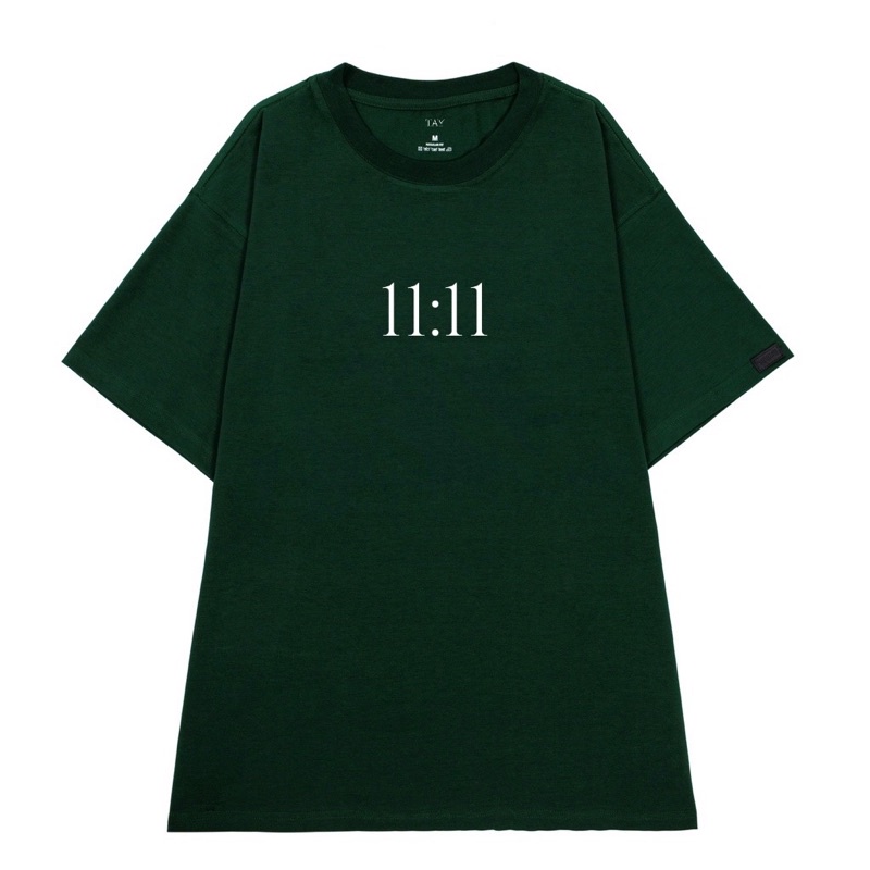 Áo phông form rộng tay lỡ màu xanh hot trend, Áo thun Unisex 11:11 cotton 100% mềm mịn hàng cao cấp TTS15 | BigBuy360 - bigbuy360.vn