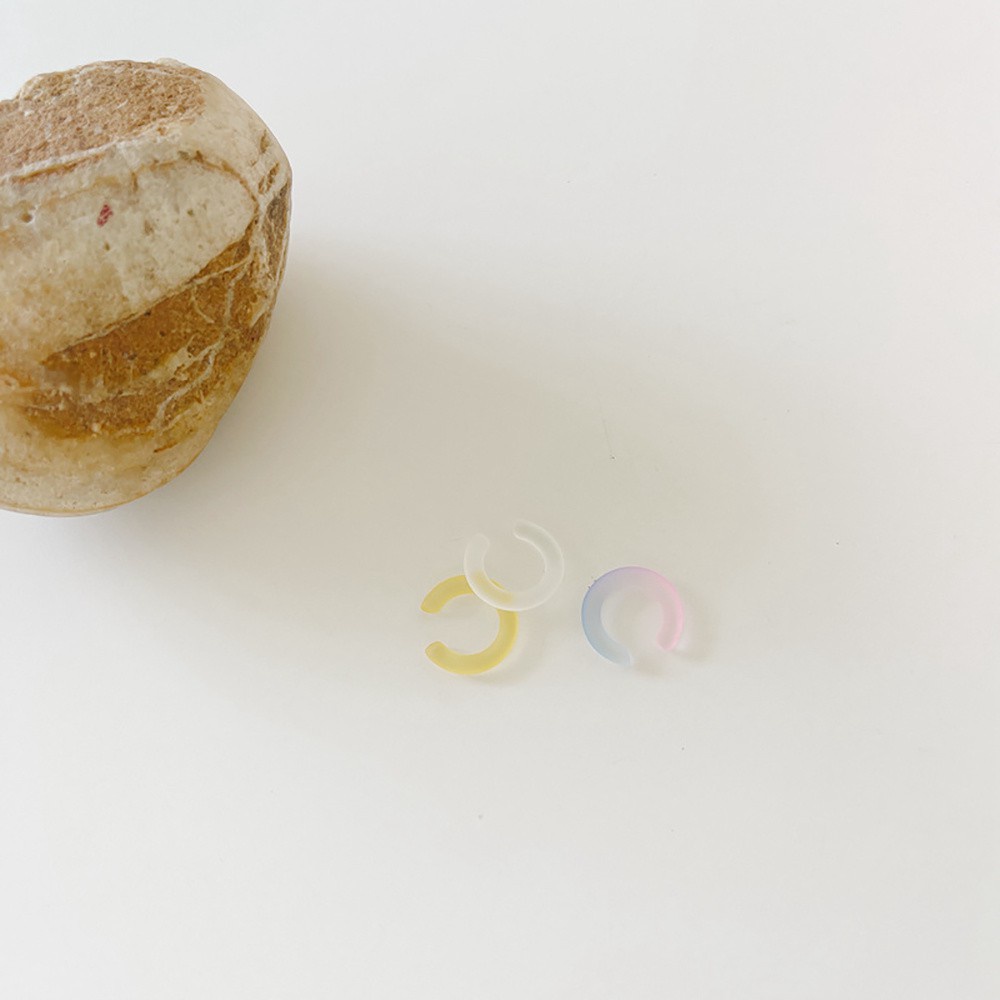 Bộ 3 Khuyên Tai Kẹp Vành Tai Bằng Nhựa Resin Trong Suốt Màu Kẹo Phong Cách Harajuku Hàn Quốc Dễ Thương Cho Nữ