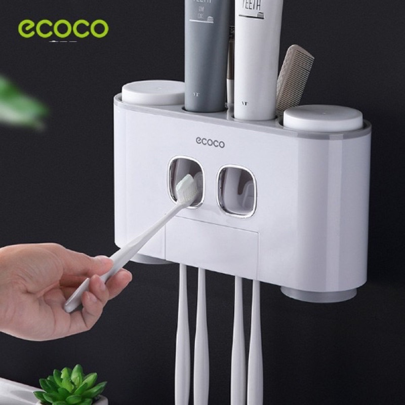 Bộ nhả kem đánh răng Ecoco kèm 4 cốc loại 1, cắm chải kèm nhả kem đánh răng ECoco