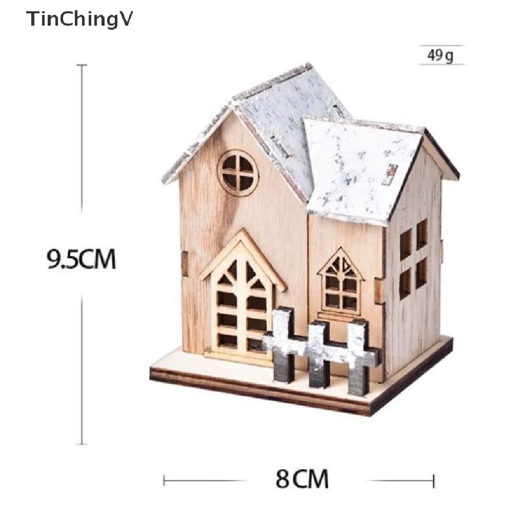 Ngôi Nhà Gỗ Có Đèn LED Phát Sáng Trang Trí Giáng Sinh