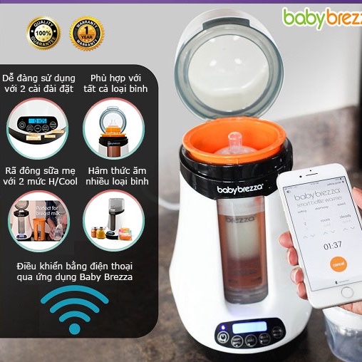 [CHÍNH HÃNG] Máy hâm sữa Baby Brezza có kết nối Bluetooth, điều khiển bằng App
