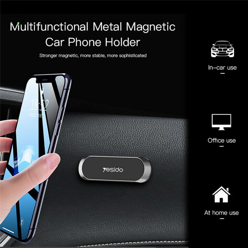 Giá đỡ điện thoại từ tính mini hình dĩa tròn chất liệu kim loại dùng trong xe hơi