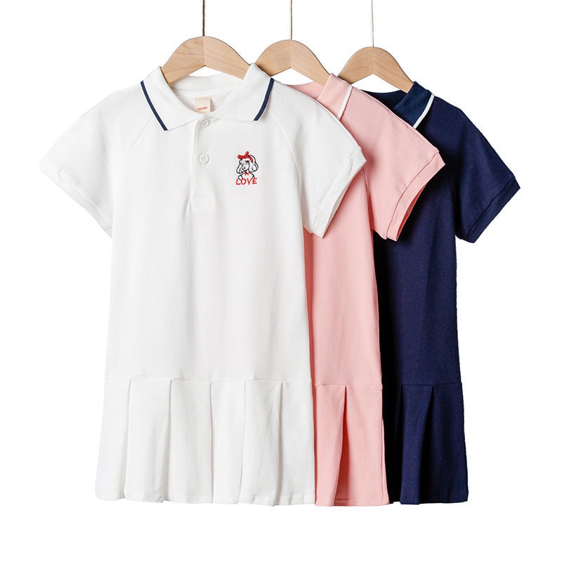 Đầm Thể Thao Polo Tay Ngắn Năng Động Thời Trang Cho Bé Gái