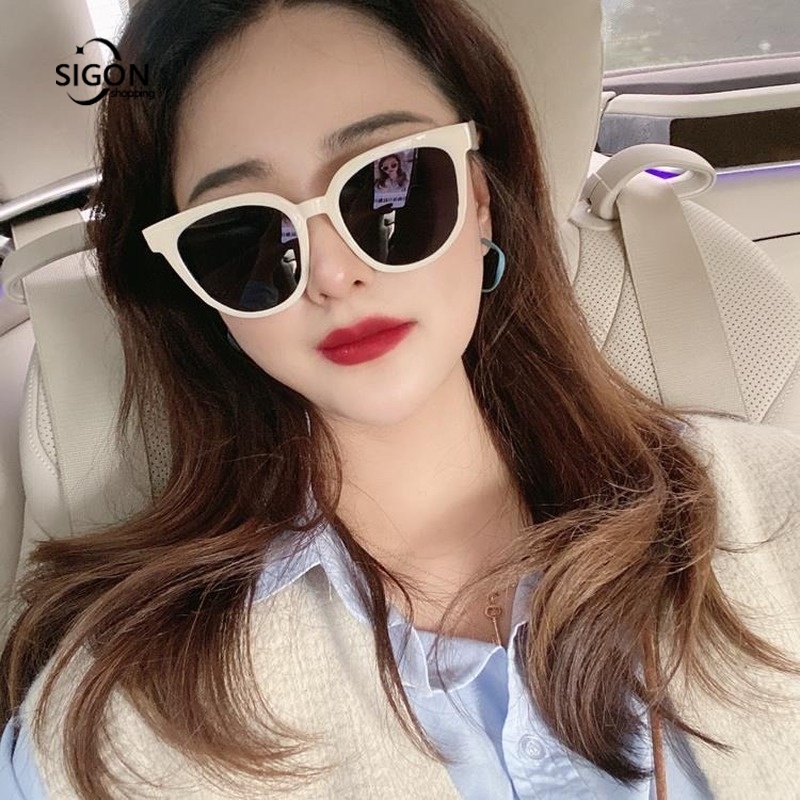 Kính Mát Gọng Lớn Mềm Mại Chống Tia UV Màu Trắng Sữa Thời Trang