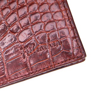 Ví nam da cá sấu Thái 2 mặt phần hông bụng dáng ngang, đứng kích thước 12x9 - FTT Leather