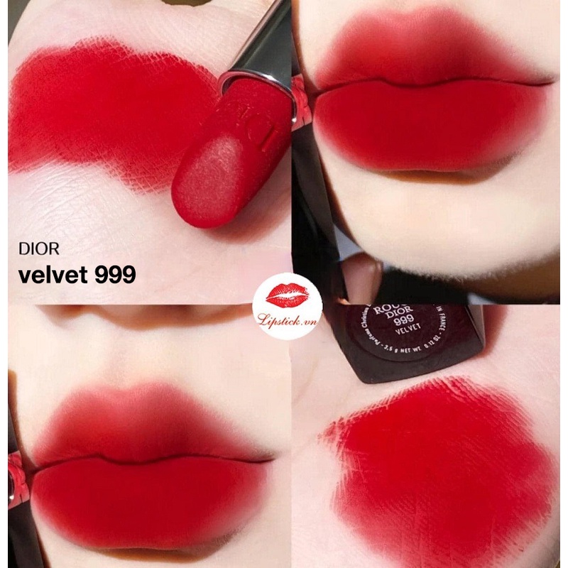 [Mẫu Mới 2021] Son Dior Rouge 999 Matte Màu Đỏ Tươi , satin, velvet full size tặng kèm FullBox Túi Hộp Hãng