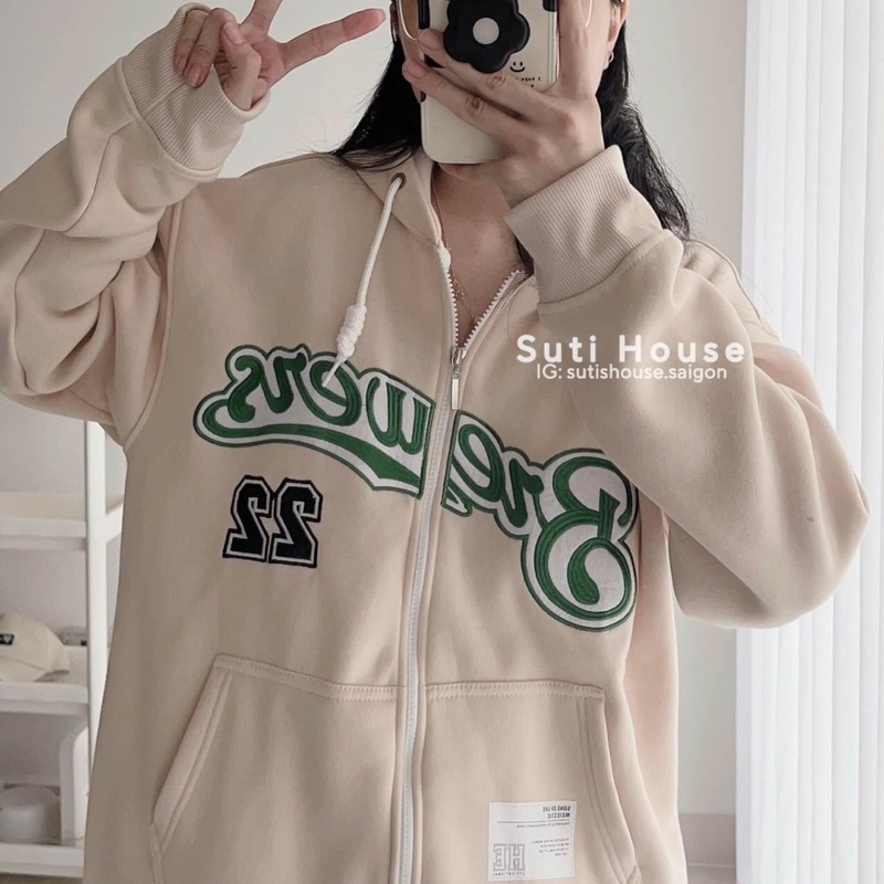 [ Rẻ vô địch ] Áo khoác nỉ form rộng mũ hai lớp - B22