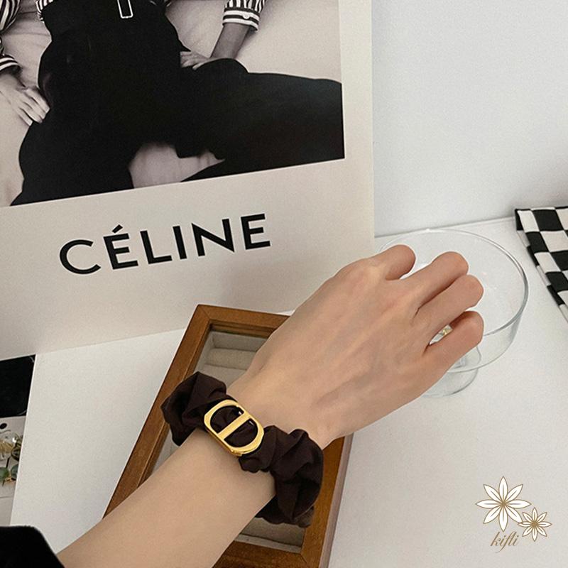 【kifli】Dây buộc tóc đuôi ngựa co giãn họa tiết hình học thời trang Hàn Quốc dành cho bạn nữ